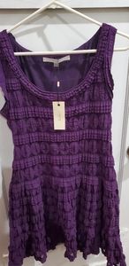 Max Studio Purple Lace Dress Large L